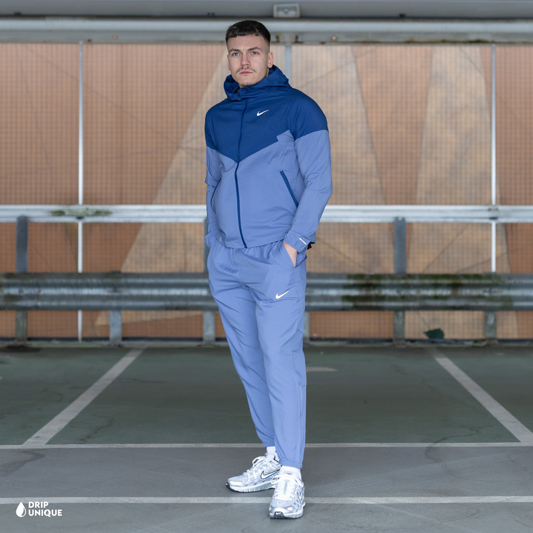 Nike UV Windrunner Jacket Indigo & Indigo Nike Challenger Pants Set, nike windrunner set, dripuniqueuk