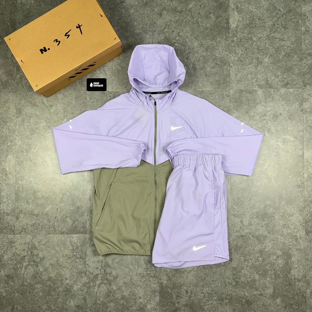 Nike UV Windrunner Jacket Lavender & Lavender Challenger Shorts Set, Nike Sets, dripuniqueuk