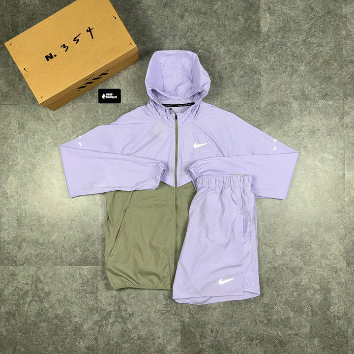 Nike UV Windrunner Jacket Lavender & Lavender Challenger Shorts Set, Nike Sets, dripuniqueuk