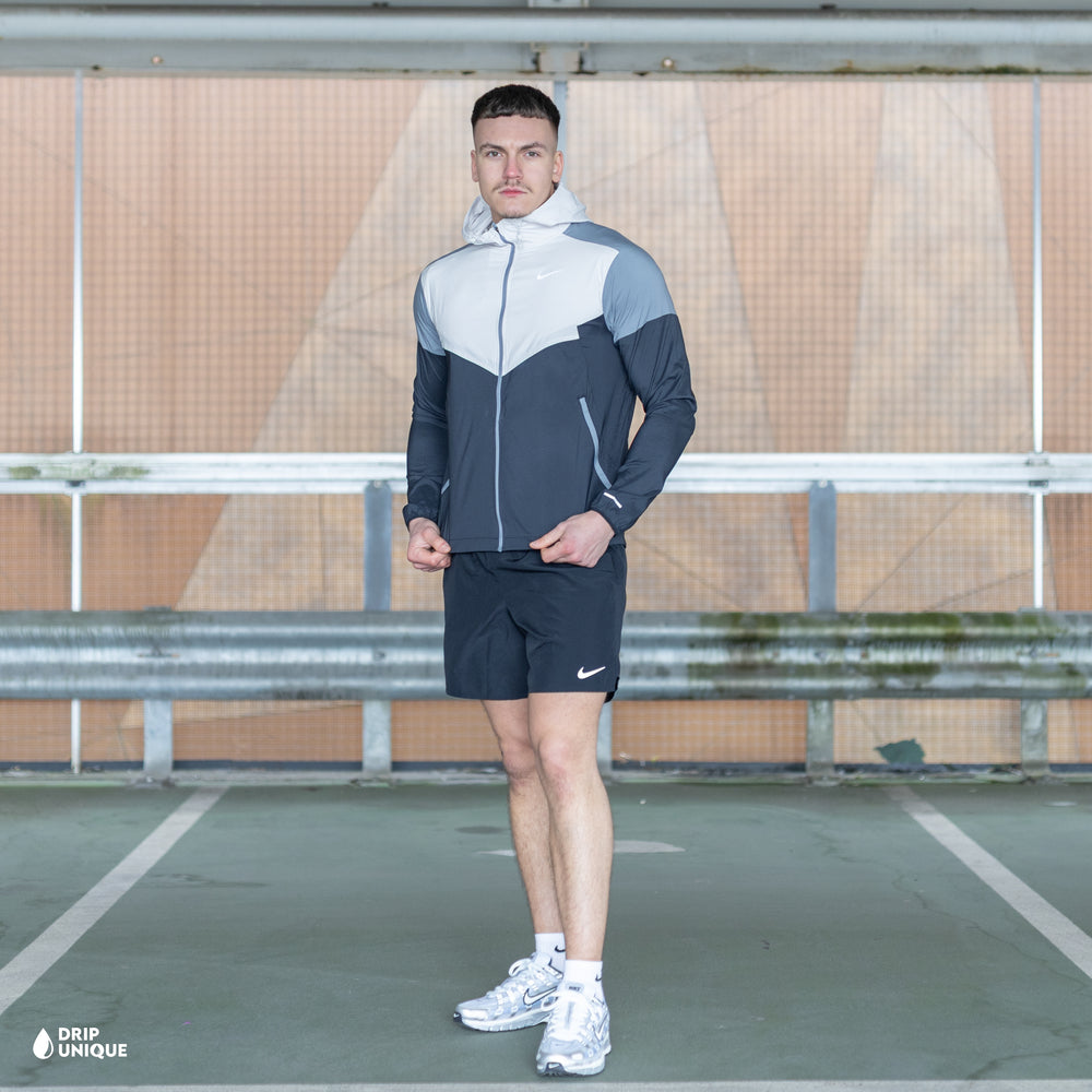 Nike UV Windrunner Jacket Light Bone & Black Challenger Shorts Set, nike windrunner set, dripuniqueuk
