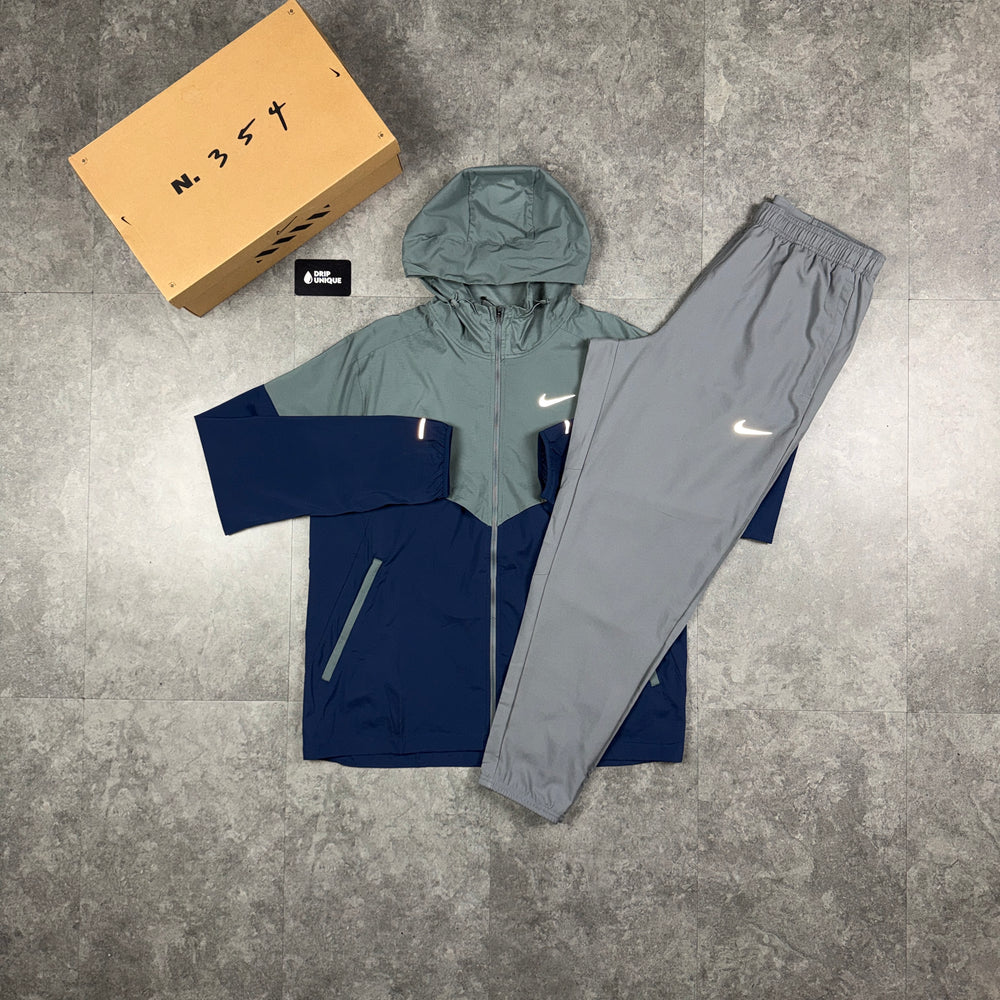 Nike UV Windrunner Jacket Midnight Navy & Grey Nike Challenger Pants Set, nike jacket set, dripuniqueuk