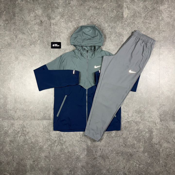 Nike UV Windrunner Jacket Midnight Navy & Grey Nike Challenger Pants Set, nike windrunner set, dripuniqueuk