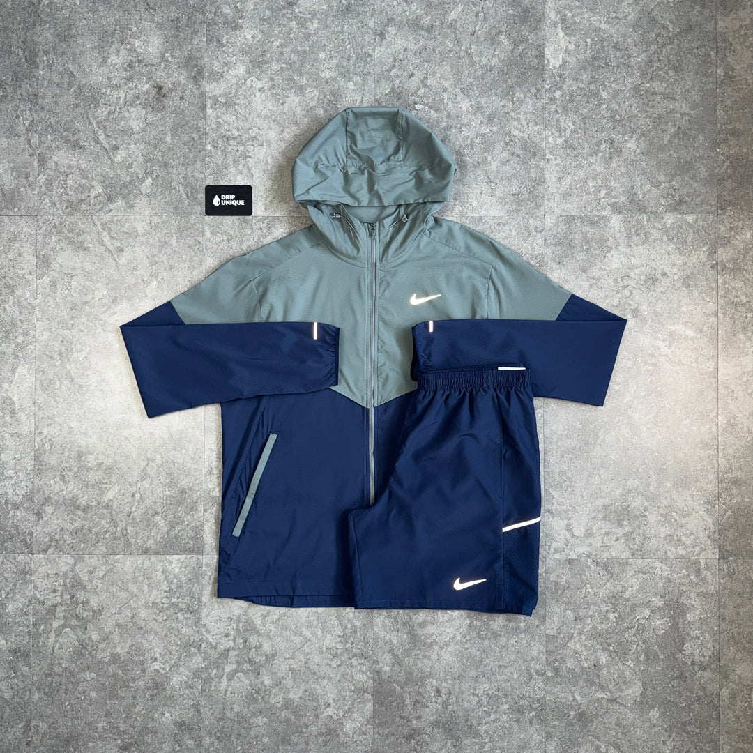 Nike UV Windrunner Jacket Midnight Navy & Navy Challenger Shorts Set, nike set, dripuniqueuk