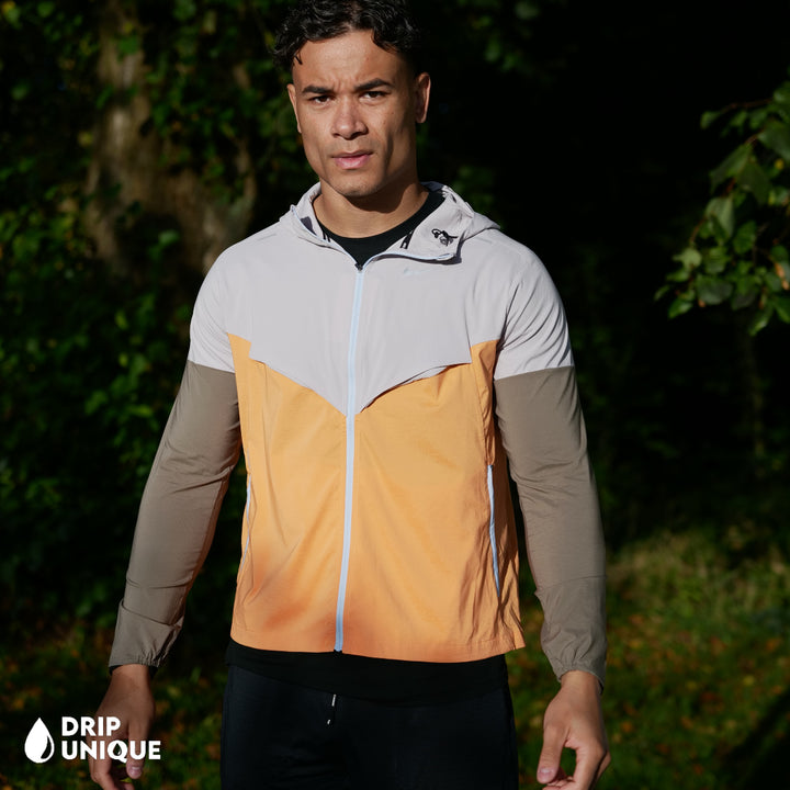 Nike UV Windrunner Jacket Orange/Cream & Black Nike Phenom Pants Set, Nike Sets for men, dripuniqueuk