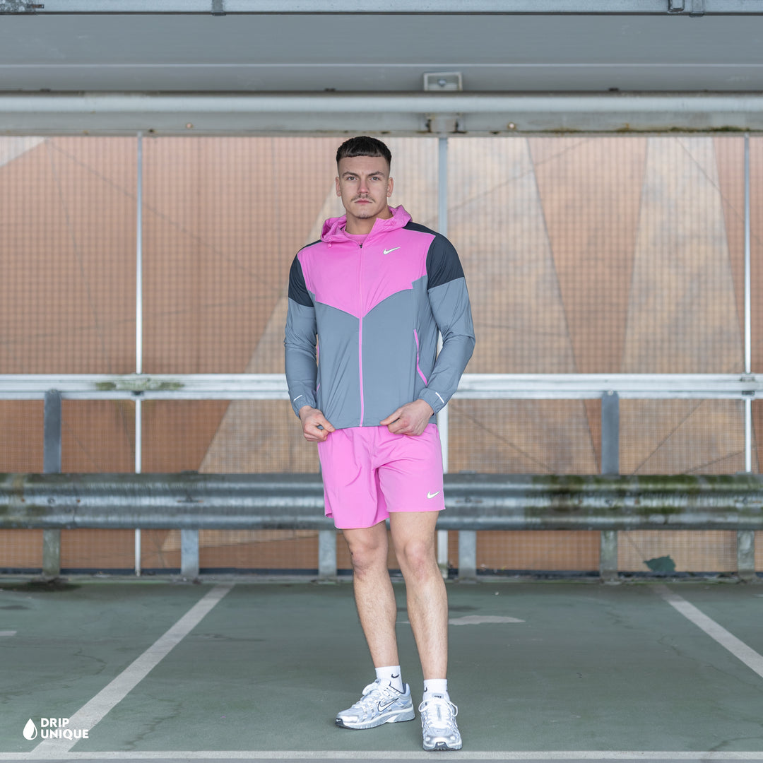 Nike UV Windrunner Jacket Playful Pink & Pink Challenger Shorts Set, nike jacket set, dripuniqueuk