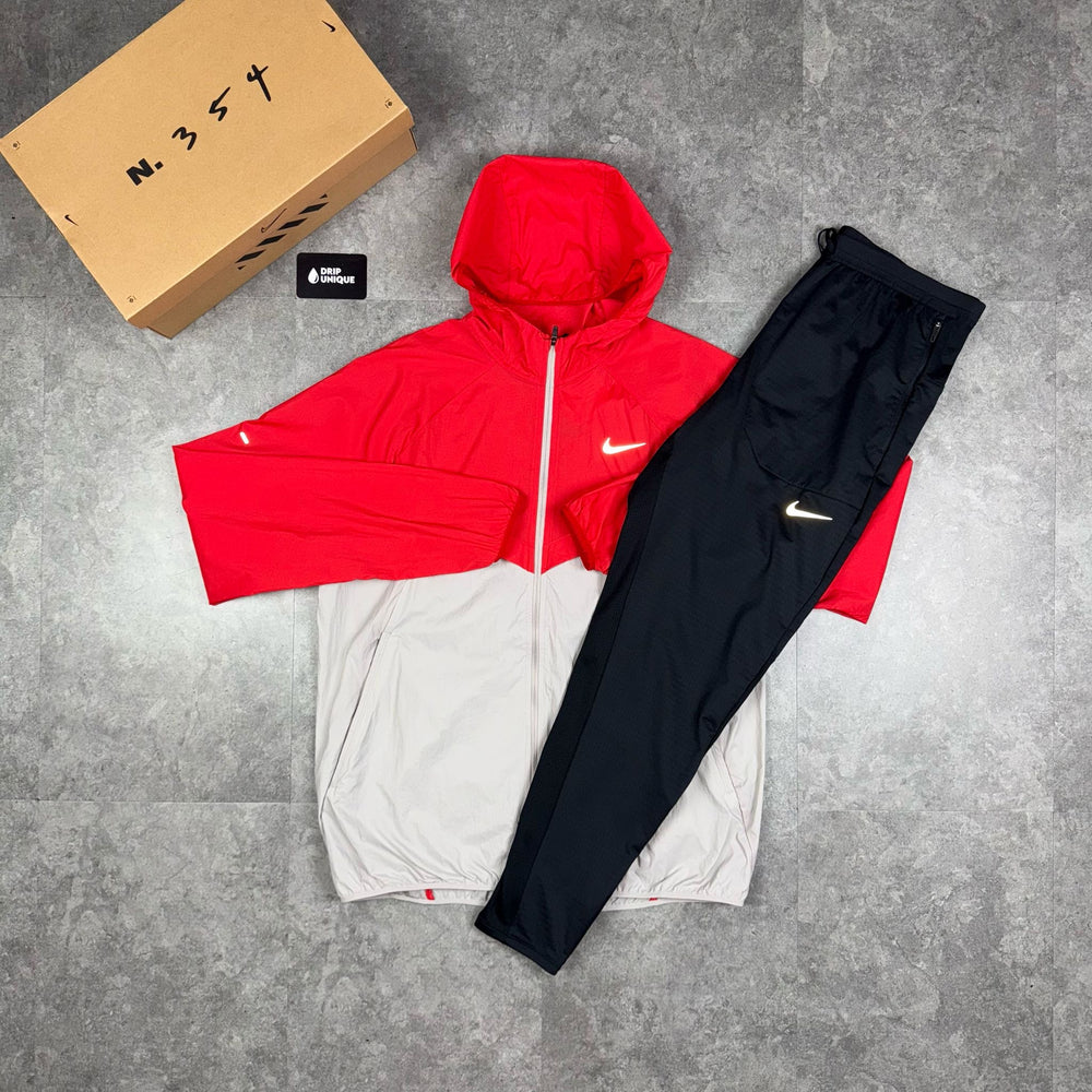 Nike UV Windrunner Jacket Red & Black Nike Phenom Pants Set, Nike Sets for men, dripuniqueuk