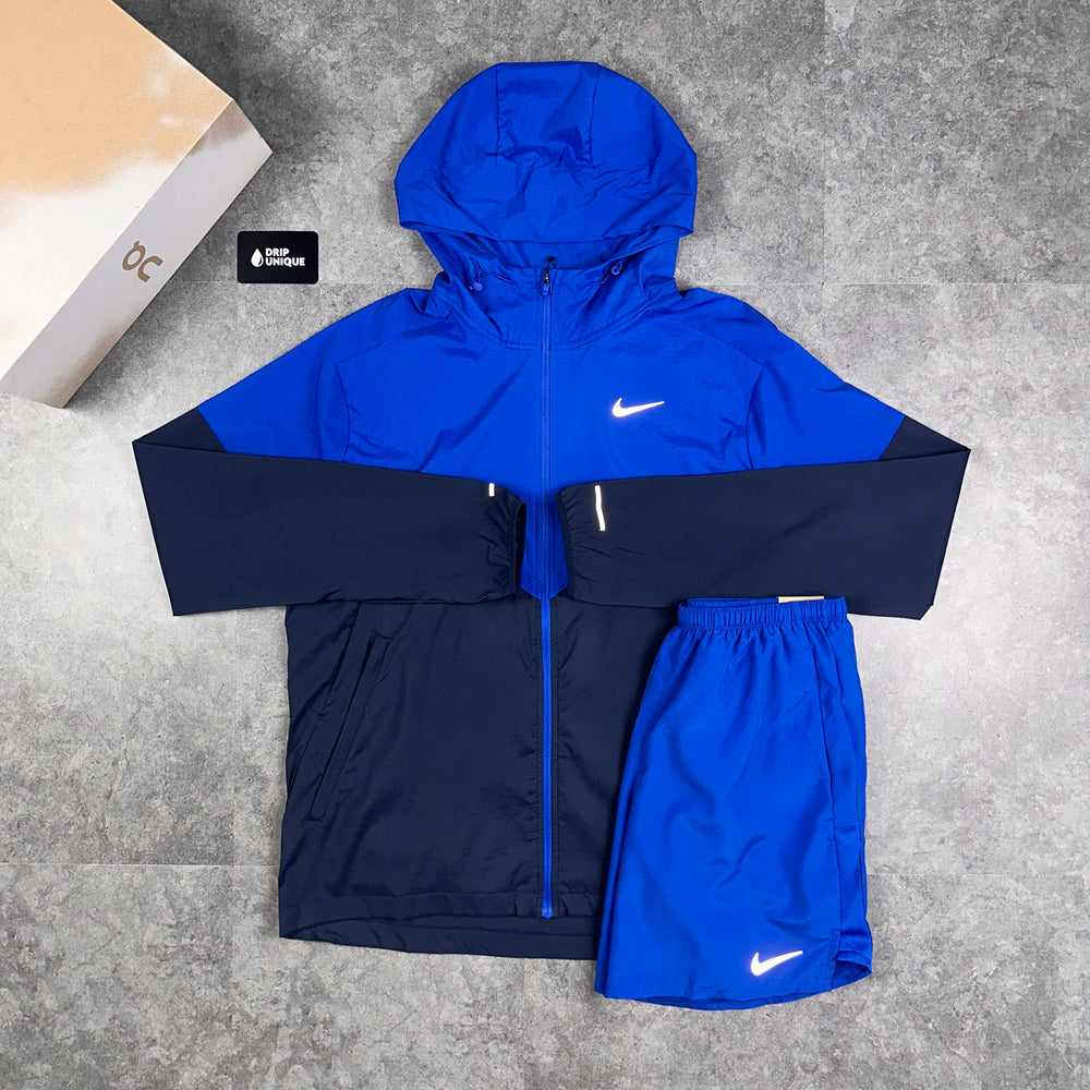 Nike UV Windrunner Jacket Royal Blue & Royal Blue Challenger Shorts Set, Nike Sets for men, Nike Windrunner Sets, dripuniqueuk