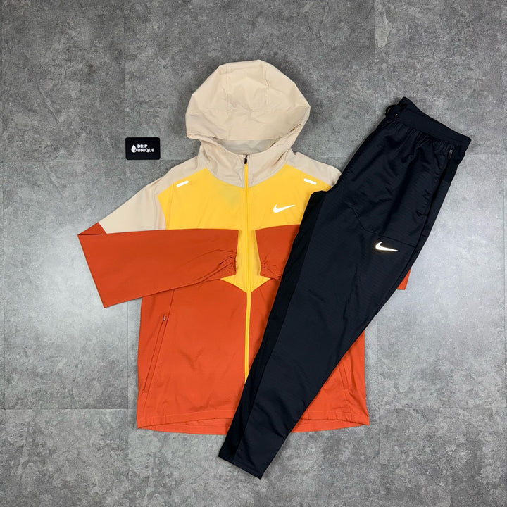 Nike UV Windrunner Jacket Sandstone & Black Nike Phenom Pants Set, Nike Sets, dripuniqueuk