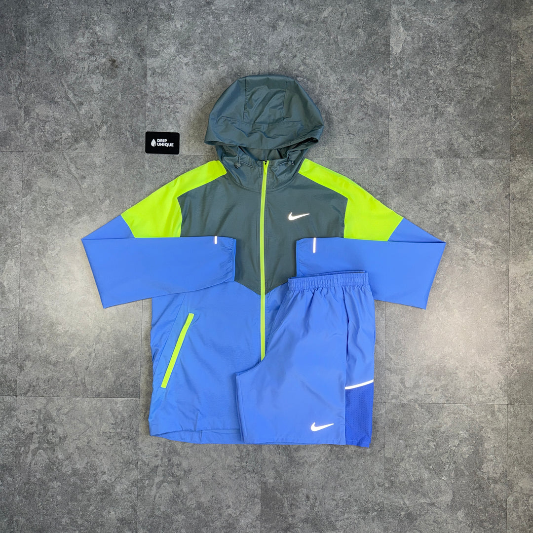 Nike UV Windrunner Jacket Sapphire Blue & Blue Challenger Shorts Set, nike set, dripuniqueuk