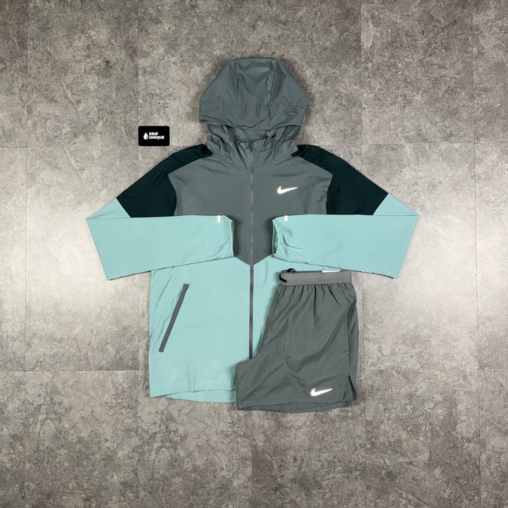 Nike UV Windrunner Jacket Smoke Grey & Grey Flex Stride Shorts Set, nike sets, dripuniqueuk