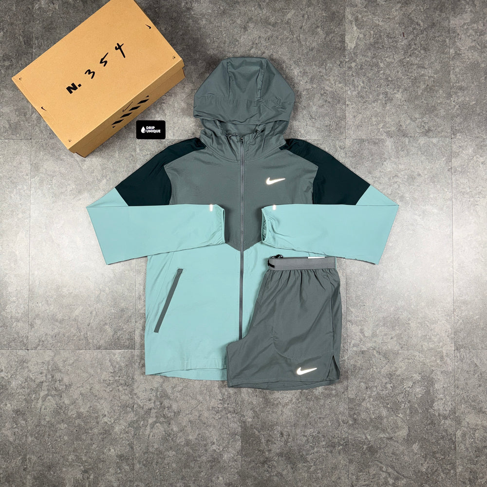 Nike UV Windrunner Jacket Smoke Grey & Grey Flex Stride Shorts Set, nike windrunner set, dripuniqueuk