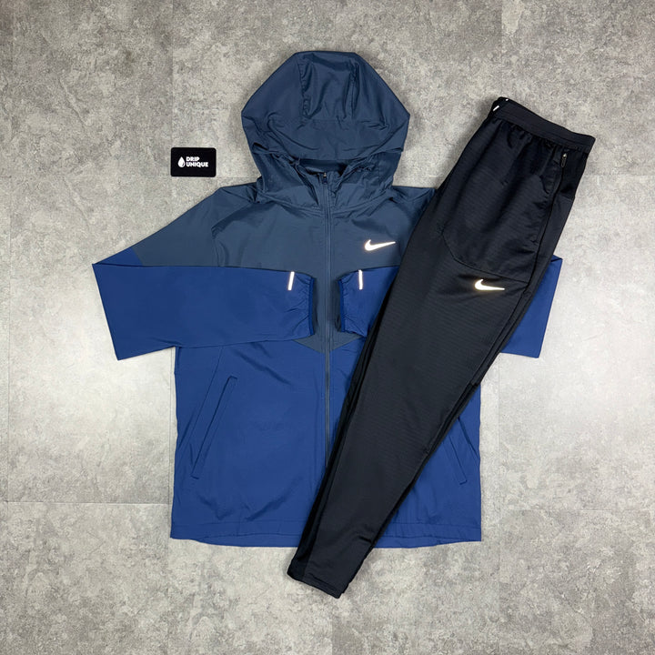 Nike UV Windrunner Jacket Thunder Blue & Black Nike Phenom Pants Set, Nike Sets, dripuniqueuk
