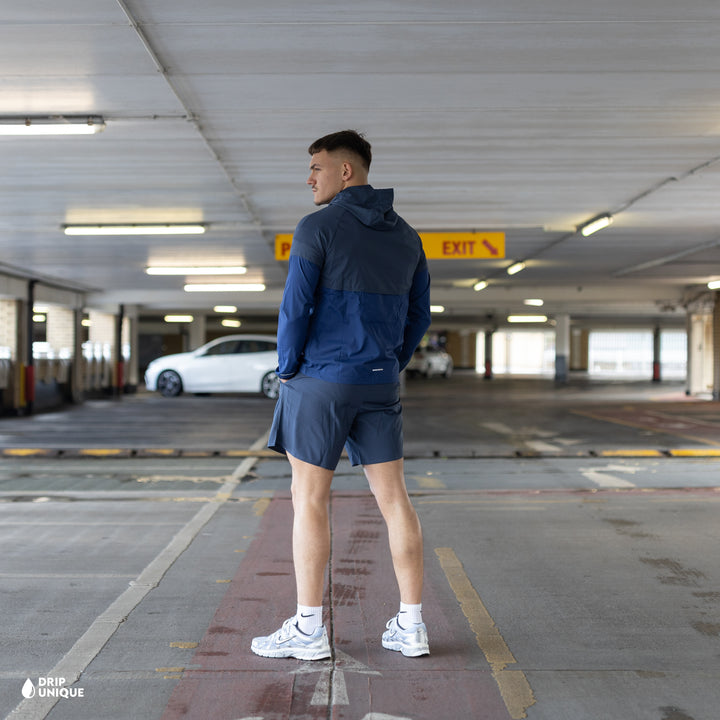 Nike UV Windrunner Jacket Thunder Blue & Blue Challenger Shorts Set, nike jacket set, dripuniqueuk