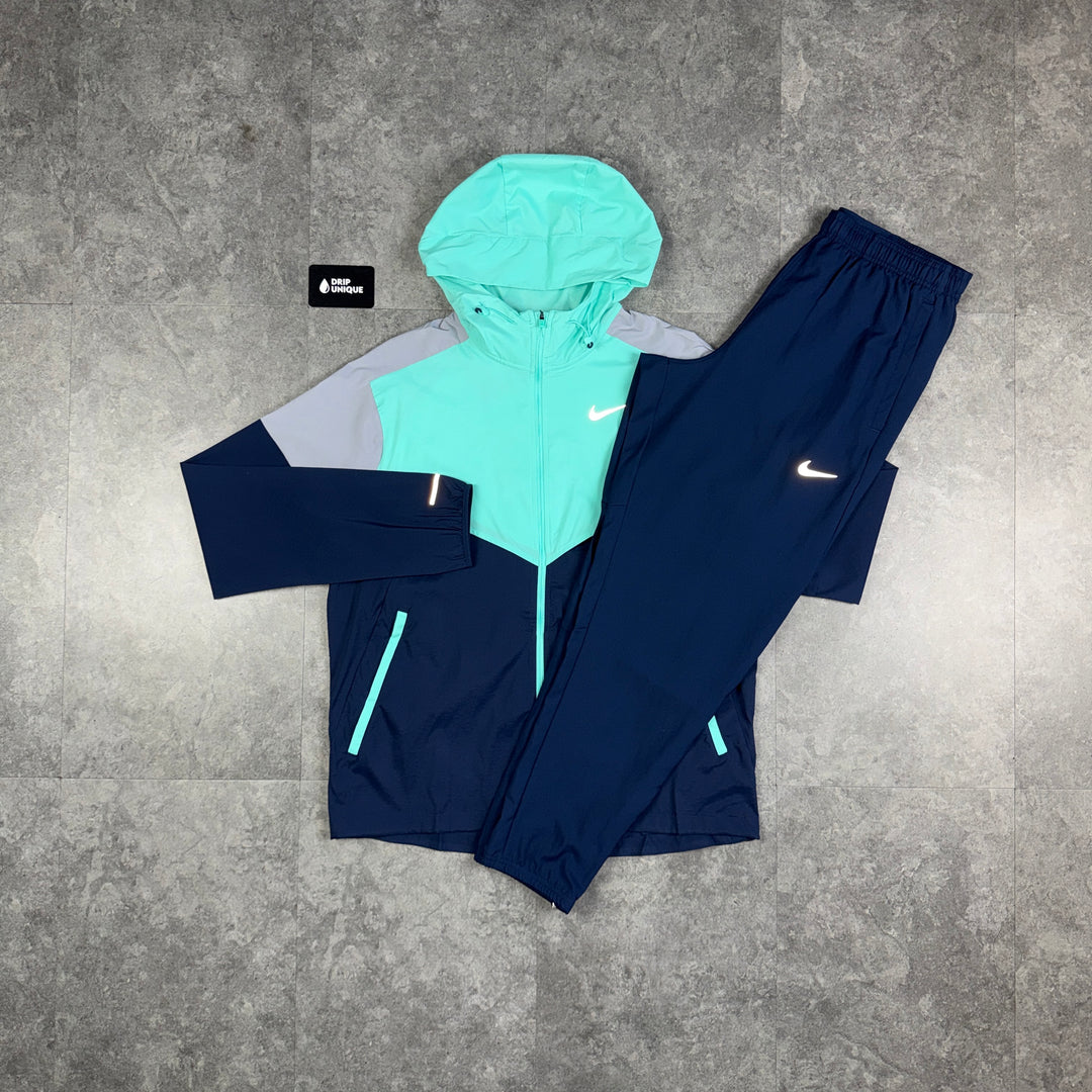 Nike UV Windrunner Jacket Turquoise / Navy & Navy Nike Challenger Pants Set, nike set, dripuniqueuk