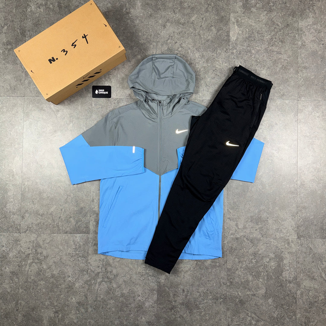 Nike UV Windrunner Jacket University Blue & Black Nike Phenom Pants Set, nike set, dripuniqueuk