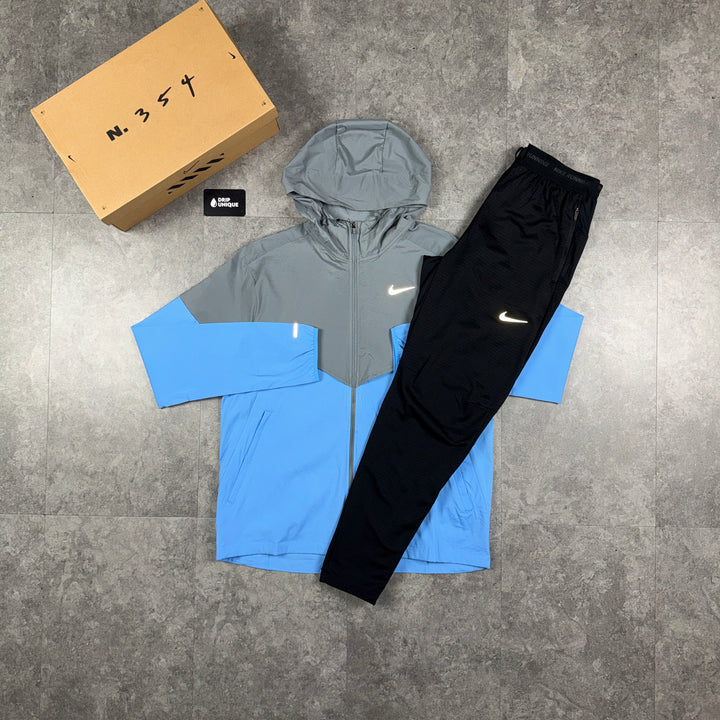Nike UV Windrunner Jacket University Blue & Black Nike Phenom Pants Set, nike set, dripuniqueuk