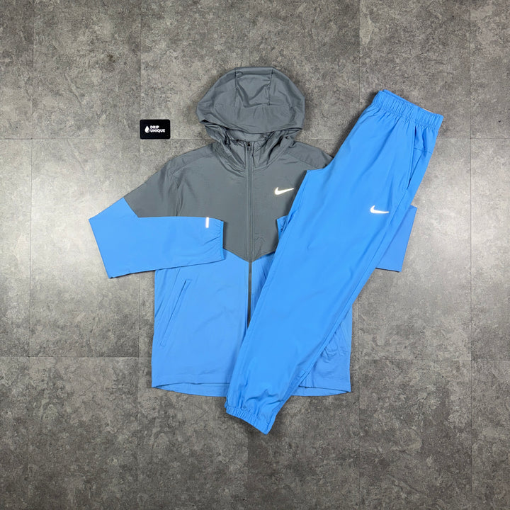 Nike UV Windrunner Jacket University Blue & Blue Nike Challenger Pants Set, nike set, dripuniqueuk