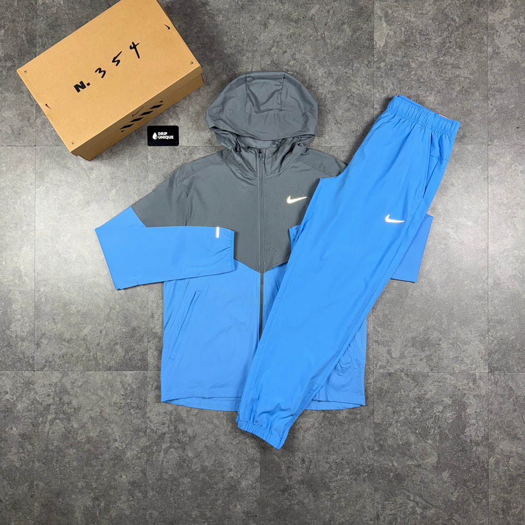 Nike UV Windrunner Jacket University Blue & Blue Nike Challenger Pants Set, nike uv set, dripuniqueuk