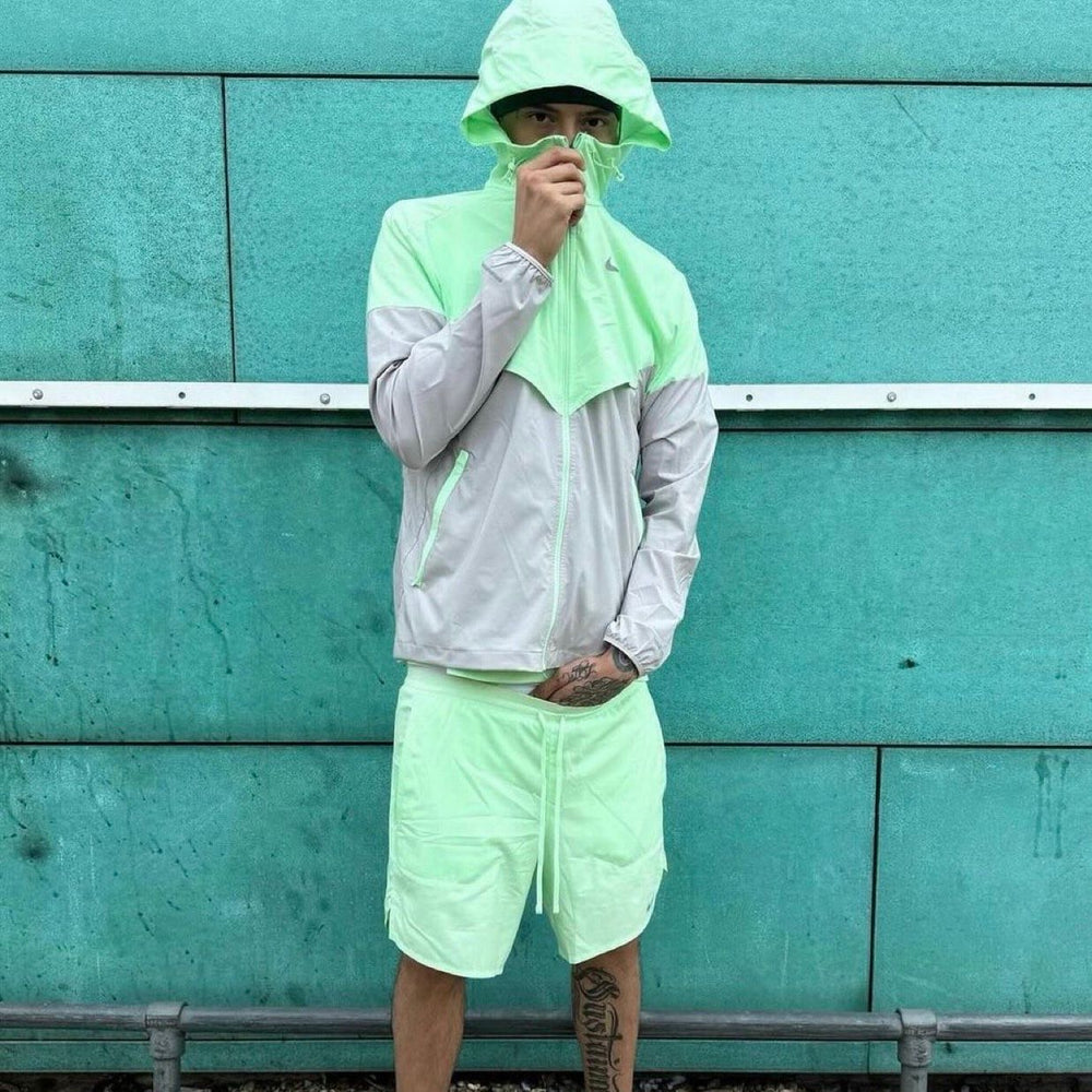 Nike UV Windrunner Jacket Vapour Green, Nike Windrunner Jacket worn by Central Cee, dripuniqueuk