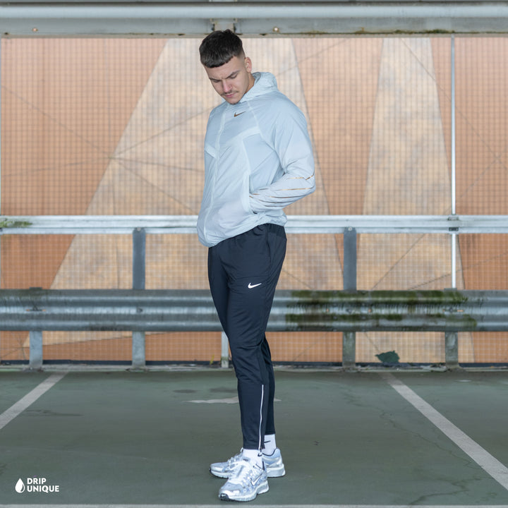 Nike UV Windrunner Jacket White & Gold & Black Nike Phenom Pants Set, nike windrunner set, dripuniqueuk