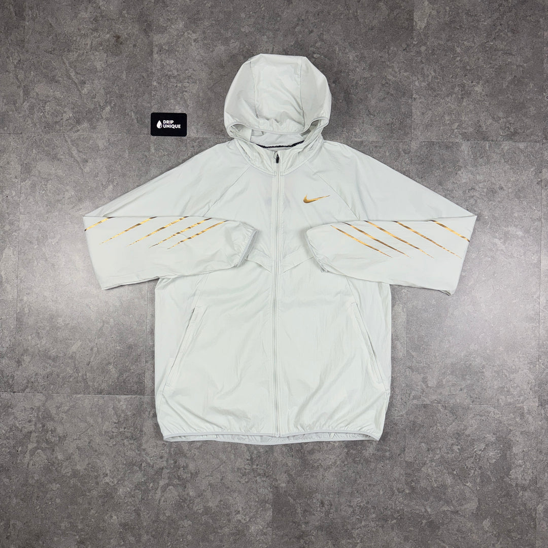 Nike UV Windrunner Jacket White & Gold, Nike Windrunner Jacket, dripuniqueuk