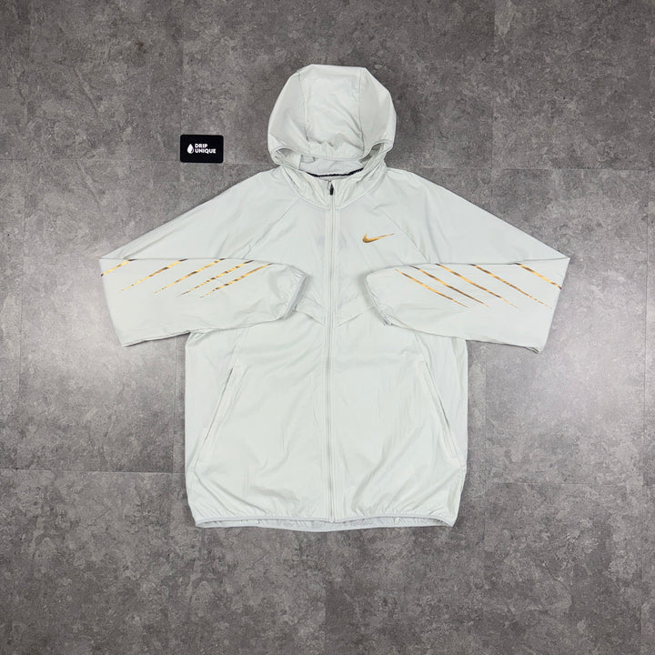 Nike UV Windrunner Jacket White & Gold, Nike Windrunner Jacket, dripuniqueuk