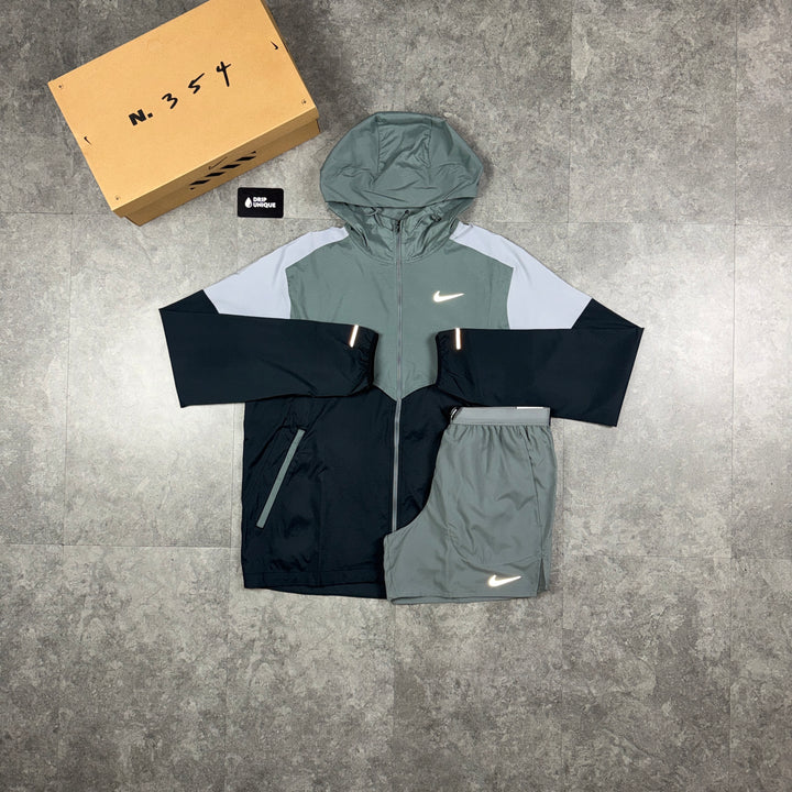 Nike UV Windrunner Jacket Wolf Grey & Grey Flex Stride Shorts Set, nike set, dripuniqueuk