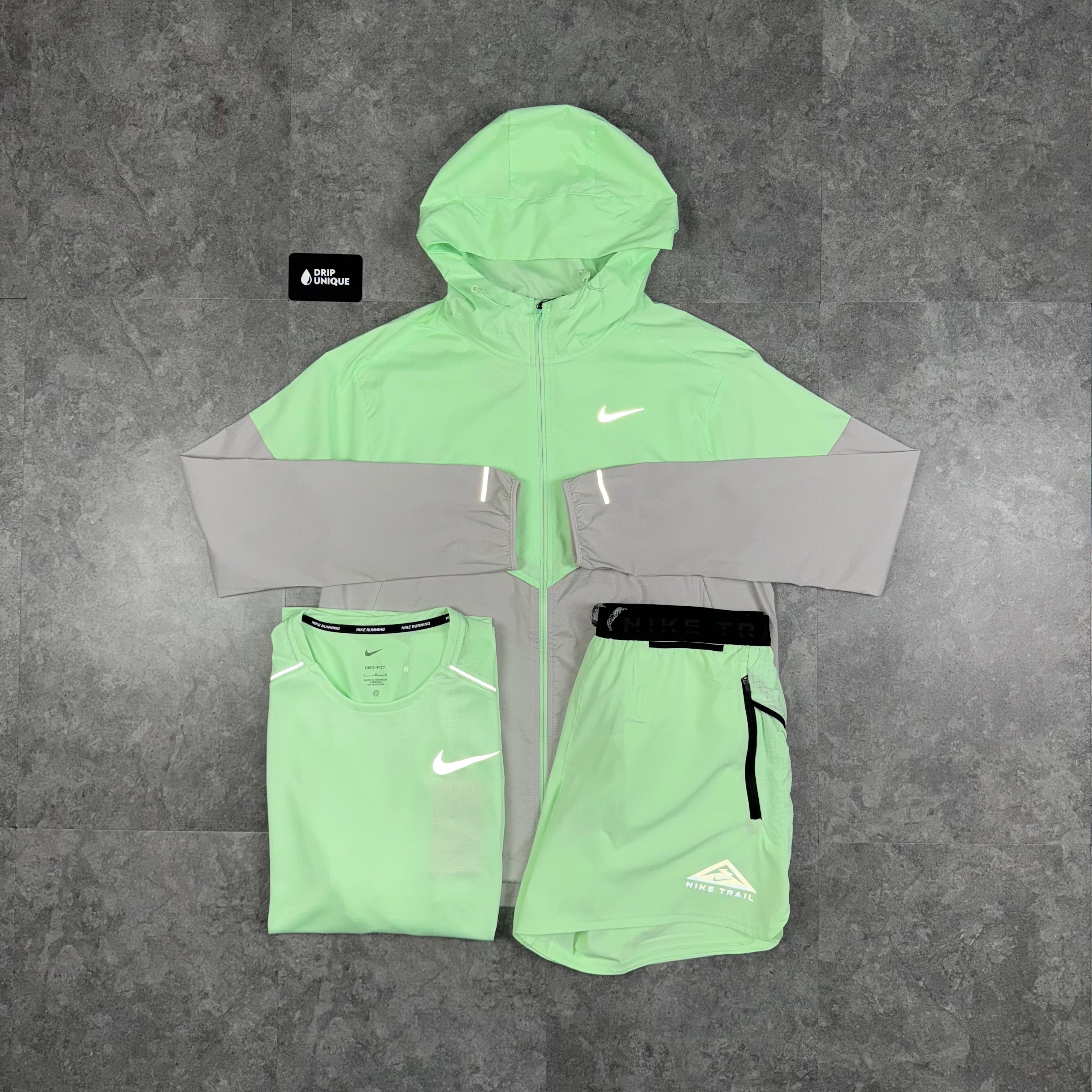 nike windbreaker white and green