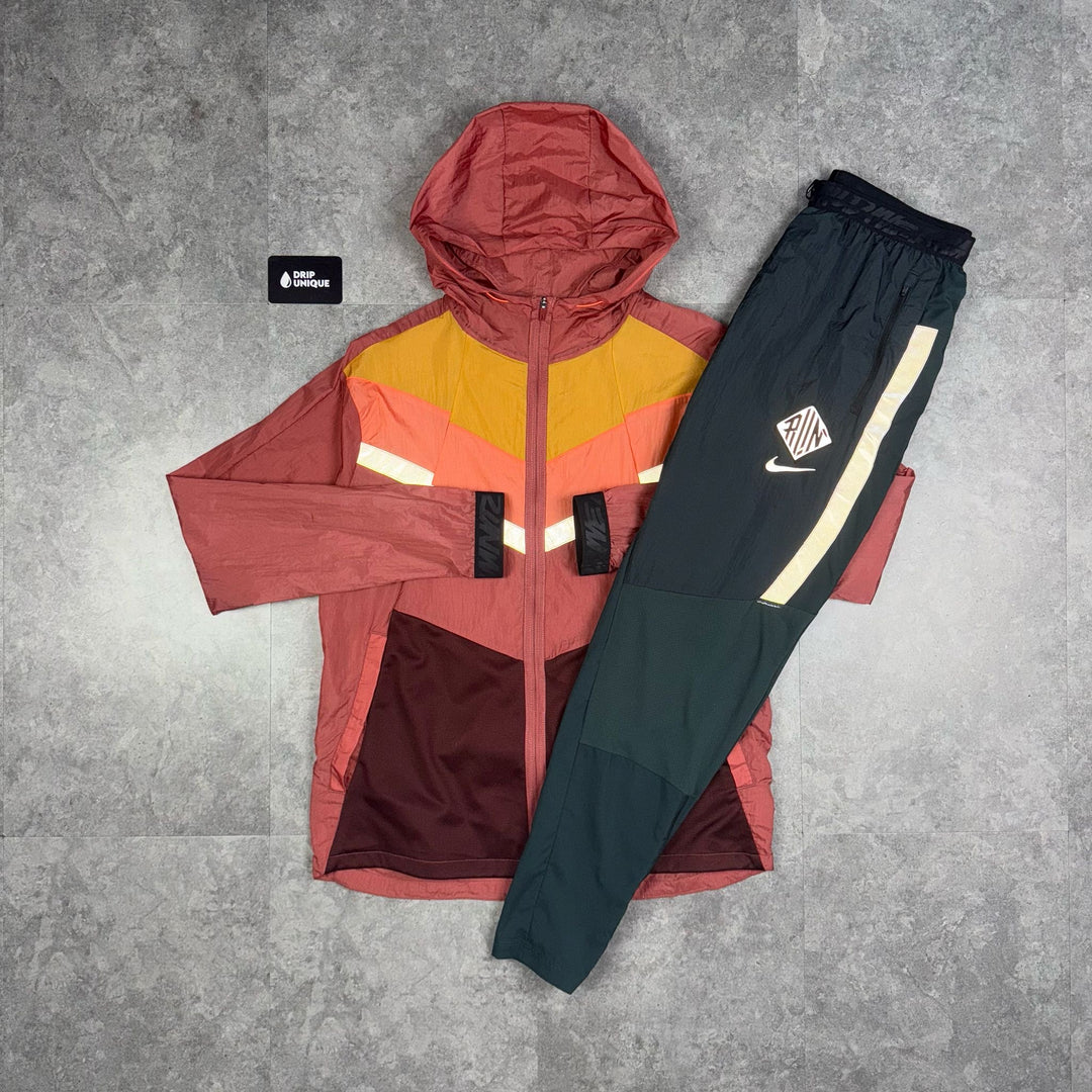 Nike Wildrun Windrunner Jacket Red & Black Nike Wildrun Pants Set, Nike Sets dripuniqueuk