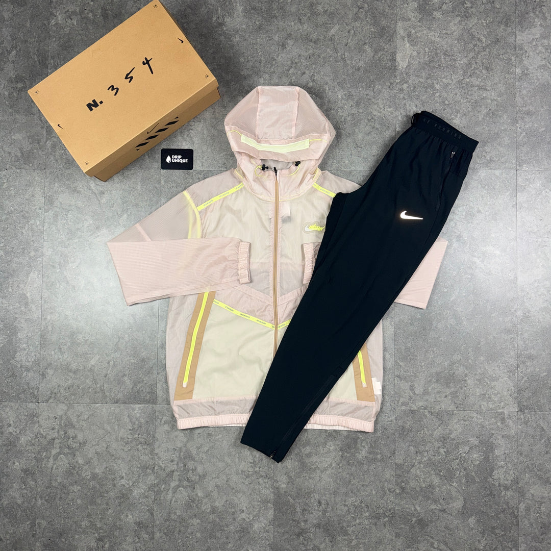 Nike Wildrun Windrunner Jacket Tan & Black Nike Phenom Pants Set, nike set, dripuniqueuk