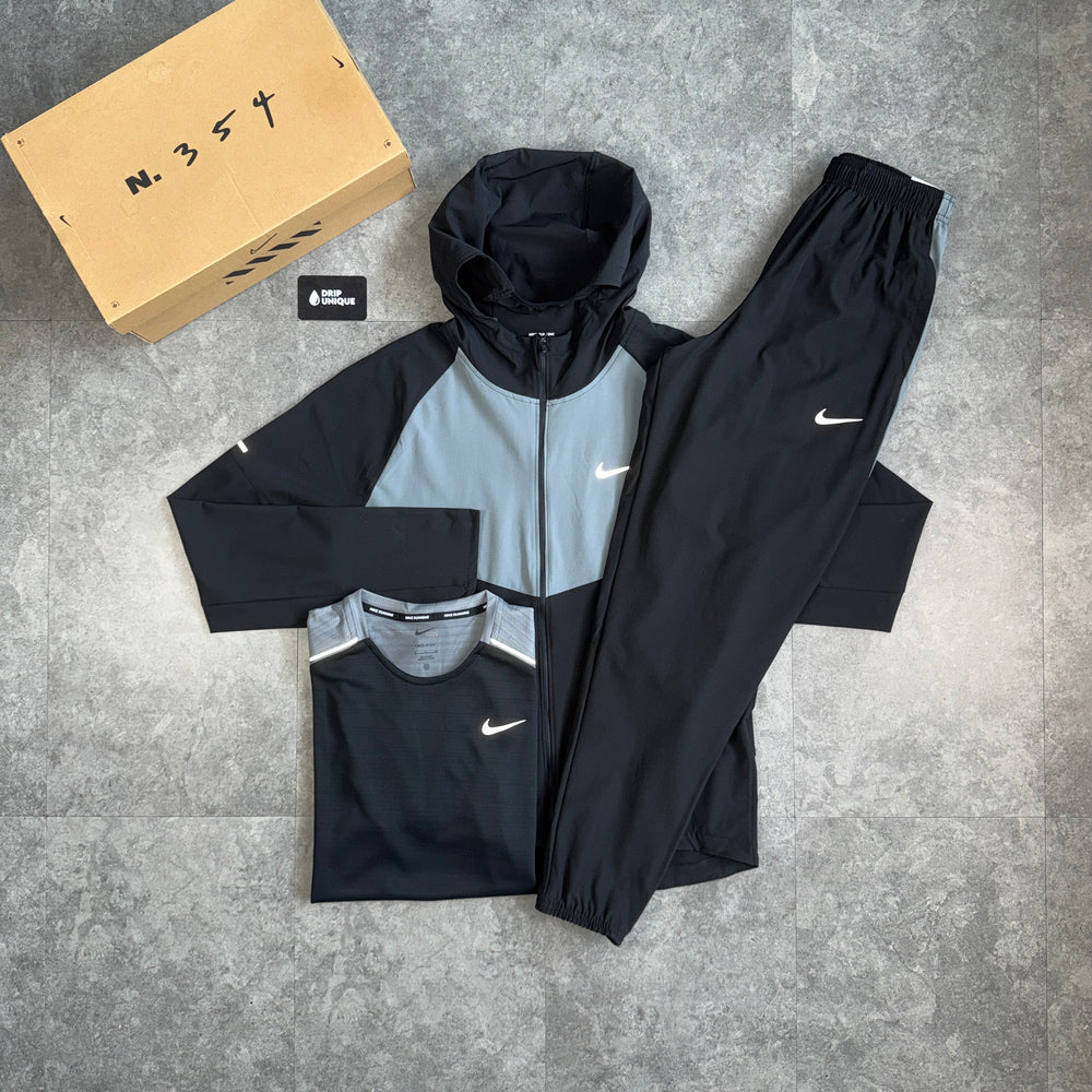 Nike Woven Repel Miler Windrunner Black / Grey & Challenger Pants Bundle, nike tracksuit, dripuniqueuk