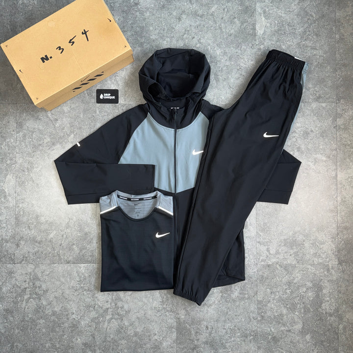 Nike Woven Repel Miler Windrunner Black / Grey & Challenger Pants Bundle, nike tracksuit, dripuniqueuk