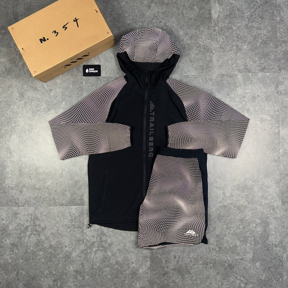 Trailberg Aspect Jacket Black & Black Aspect Shorts Set, Trailberg Set, dripuniqueuk