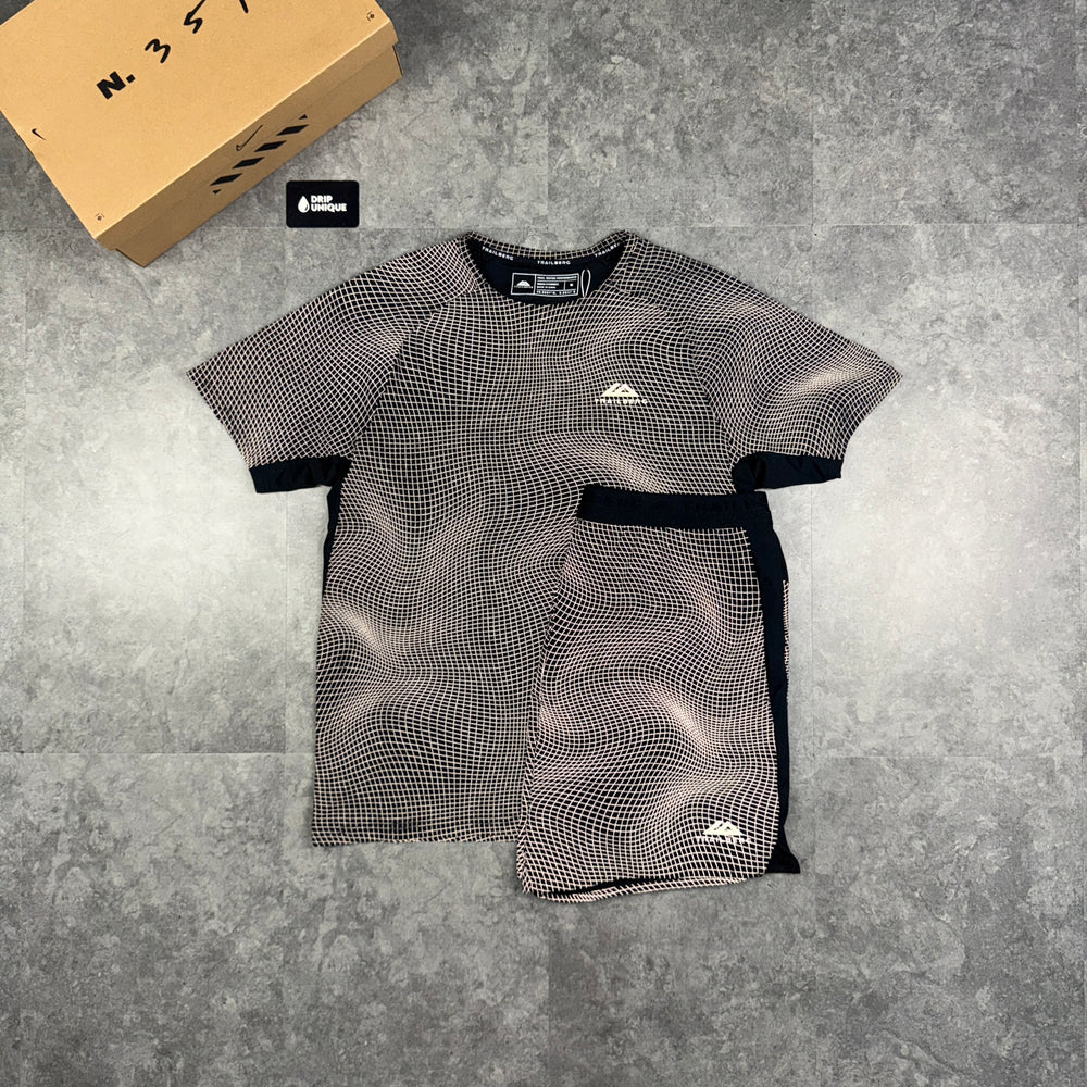 Trailberg Aspect T-Shirt Black & Black Aspect Shorts Set, Trailberg Set, dripuniqueuk