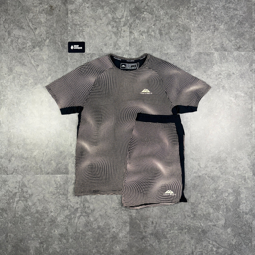 Trailberg Aspect T-Shirt Black & Black Aspect Shorts Set, Trailberg Tracksuit, dripuniqueuk