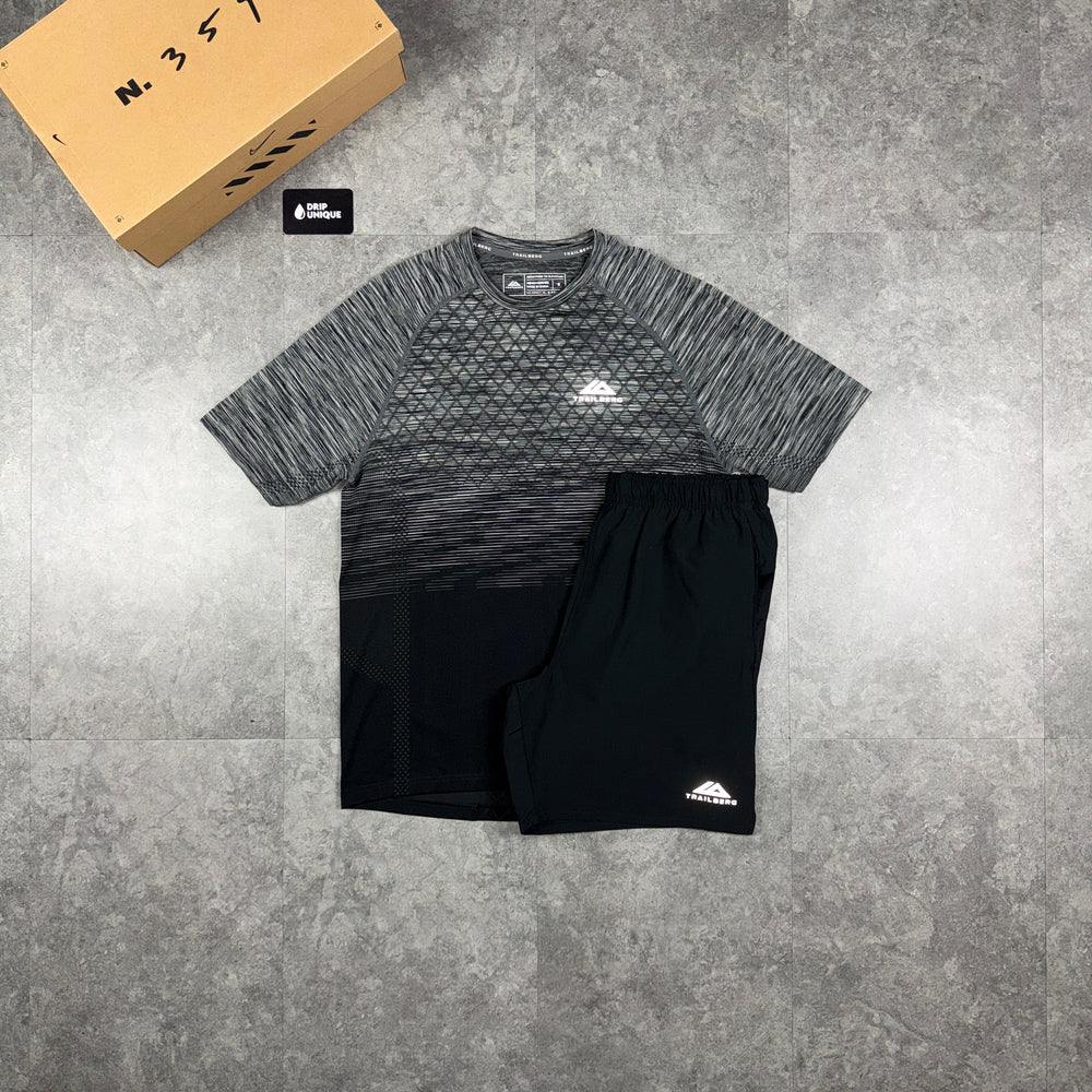 Trailberg Seamless T-Shirt Black & Black Essential 2.0 Shorts Set, trailberg tshirt set, dripuniqueuk