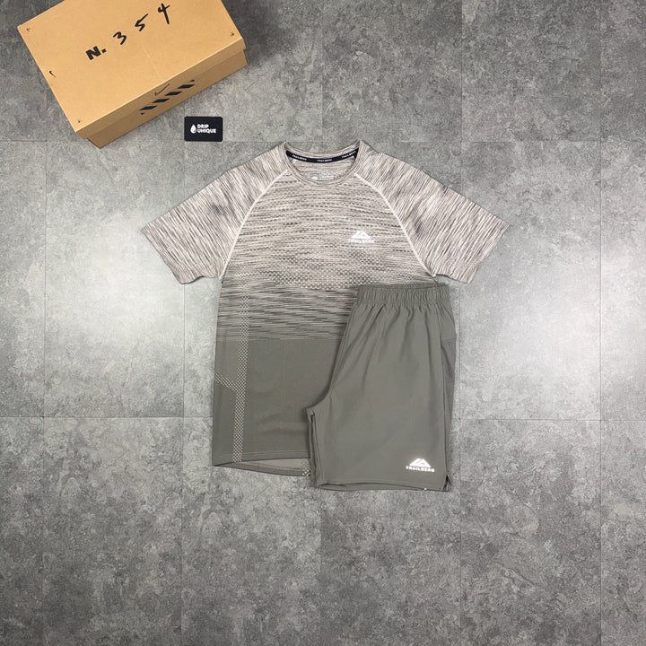 Trailberg Seamless T-Shirt Mocha & Mocha Essential 2.0 Shorts Set, trailberg seamless set, dripuniqueuk