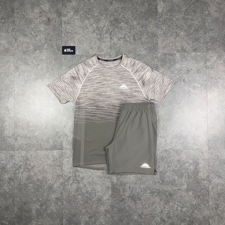 Trailberg Seamless T-Shirt Mocha & Mocha Essential 2.0 Shorts Set, trailberg set, dripuniqueuk