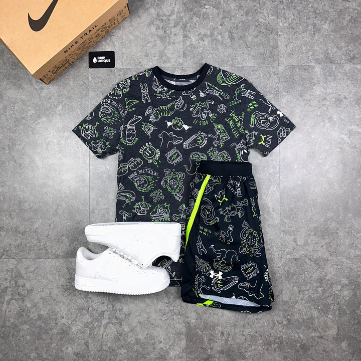Under Armour Comic Print Set Black, Under Armour Sets Mens, dripuniqueuk