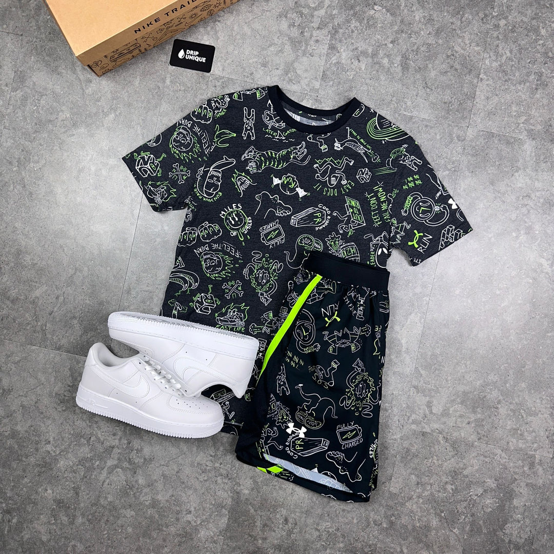 Under Armour Comic Print Set Black, Under Armour UK, dripuniqueuk