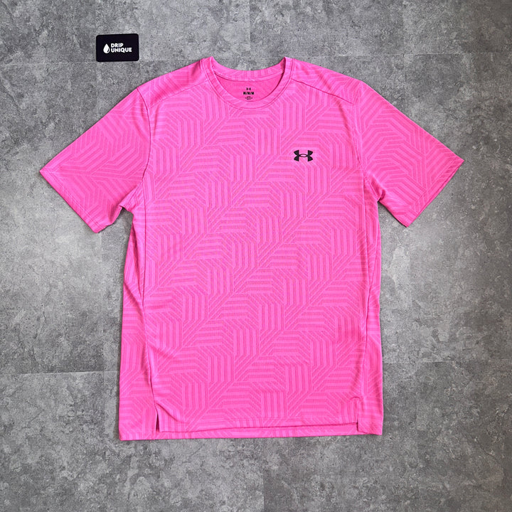 Under Armour Geo Tessa Vent T-Shirt Pink, Under Armour T Shirts, dripuniqueuk