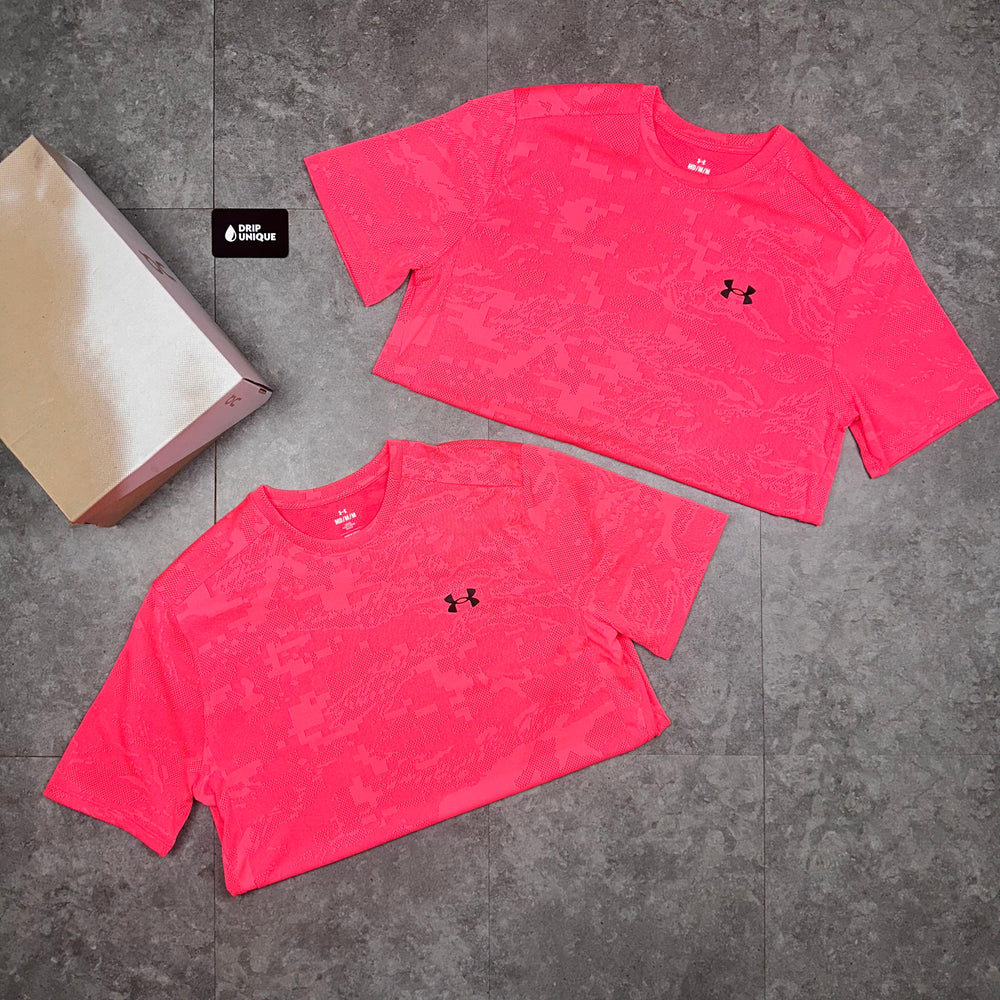 Under Armour Jacquard T-Shirt Pink, Under Armour T Shirt, dripuniqueuk