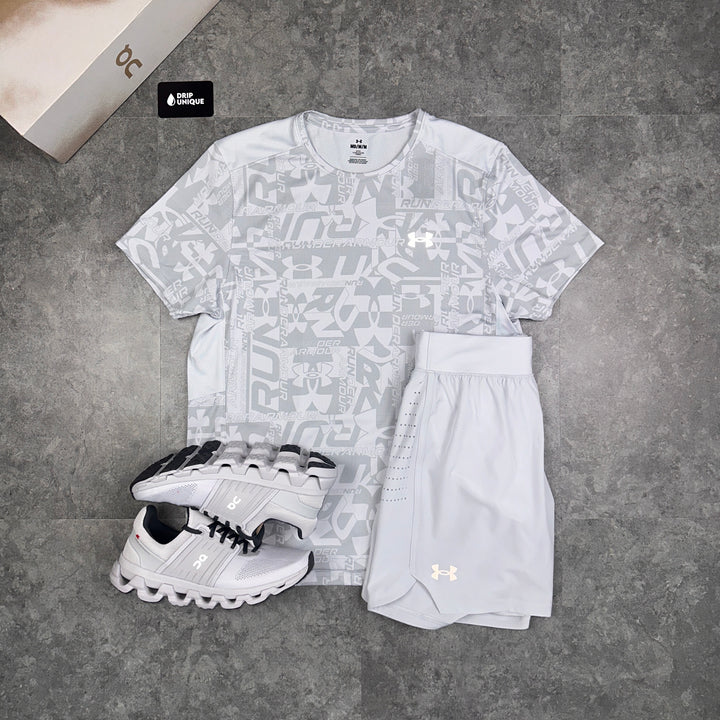 Under Armour Launch Speedpocket Shorts 7" Halo Grey, Mens Under Armour Shorts, dripuniqueuk
