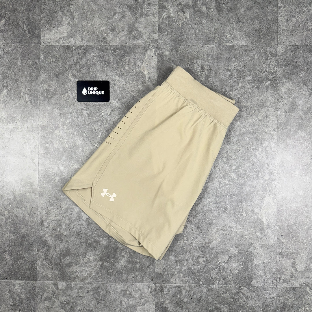 Under Armour Launch Speedpocket Shorts Stone, Under Armour Shorts, dripuniqueuk