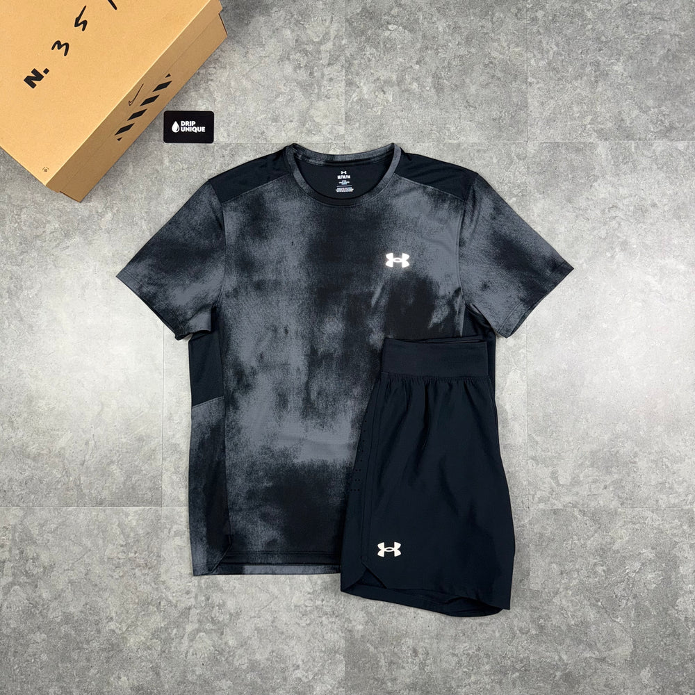 Under Armour Speed Stride T-Shirt Black & Launch Speedpocket Shorts Set, Under Armour Sets, dripuniqueuk