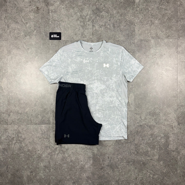 Under Armour Speed Stride T-Shirt White & Black Vanish Woven Shorts Set, under armour set, dripuniqueuk