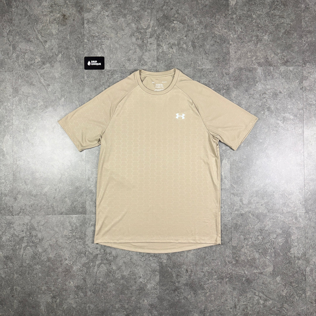 Under Armour Tech Emboss T-Shirt Stone, under armour tshirt, dripuniqueuk