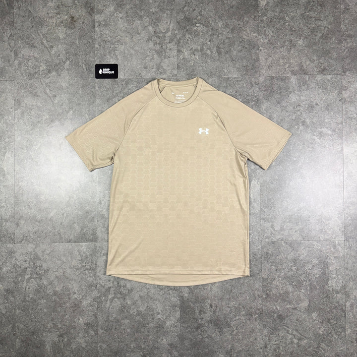 Under Armour Tech Emboss T-Shirt Stone, under armour tshirt, dripuniqueuk