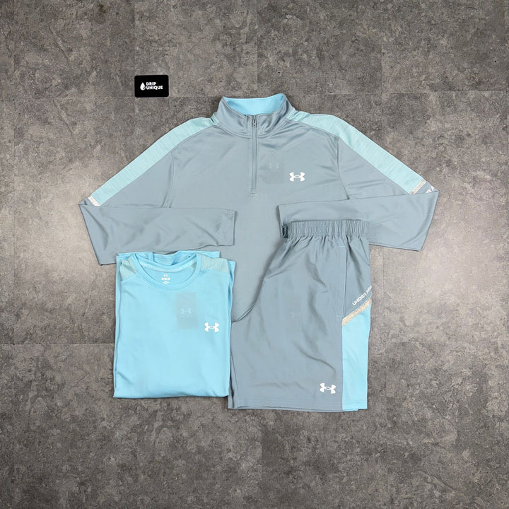 Under Armour Tech Utility T-Shirt Baby Blue Bundle, Under Armour Set, dripuniqueuk