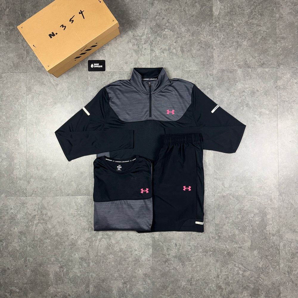 Under Armour Tech Utility T-Shirt Black / Pink Bundle, under armour 3 piece set, dripuniqueuk